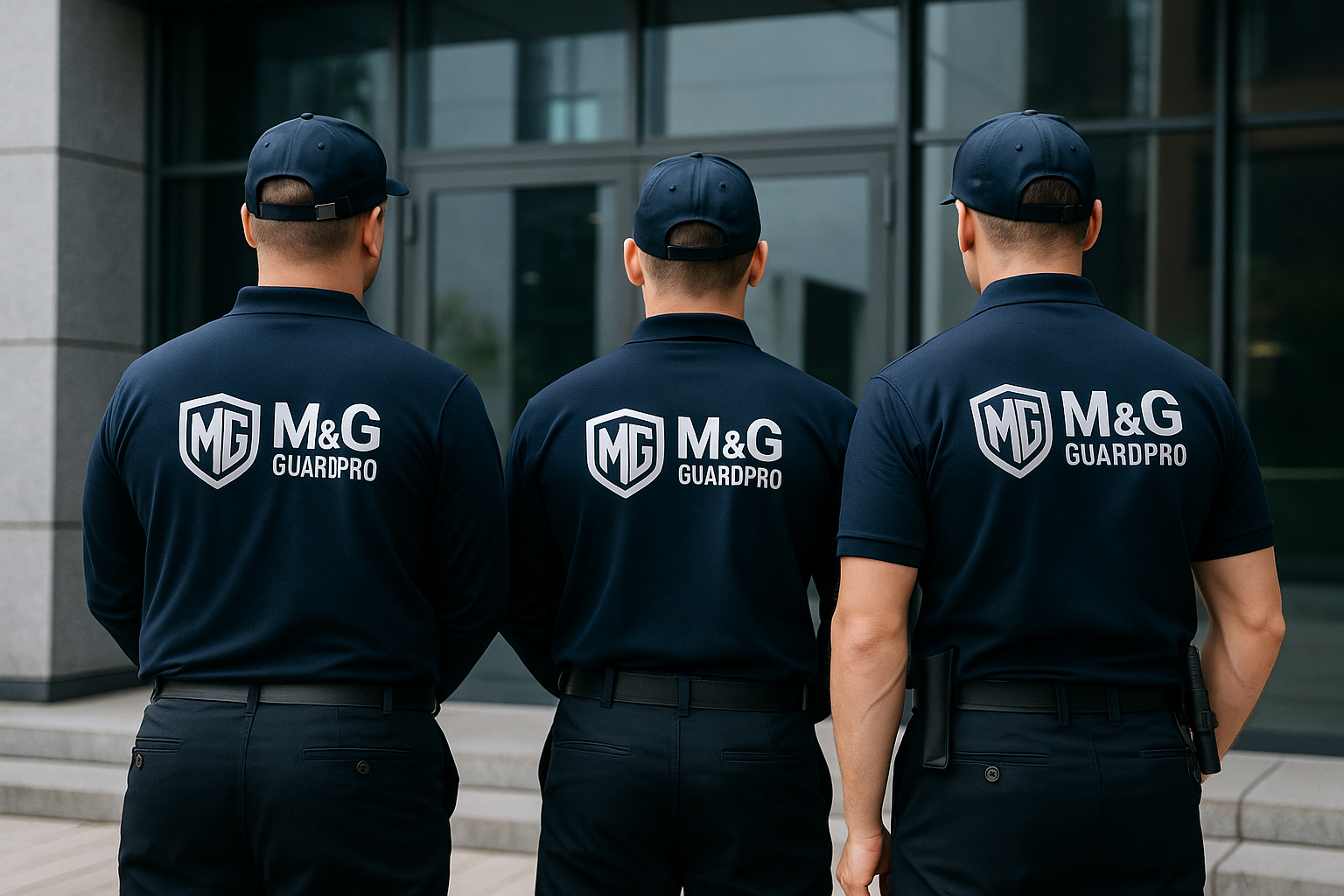Security Mitarbeiter mit Logo